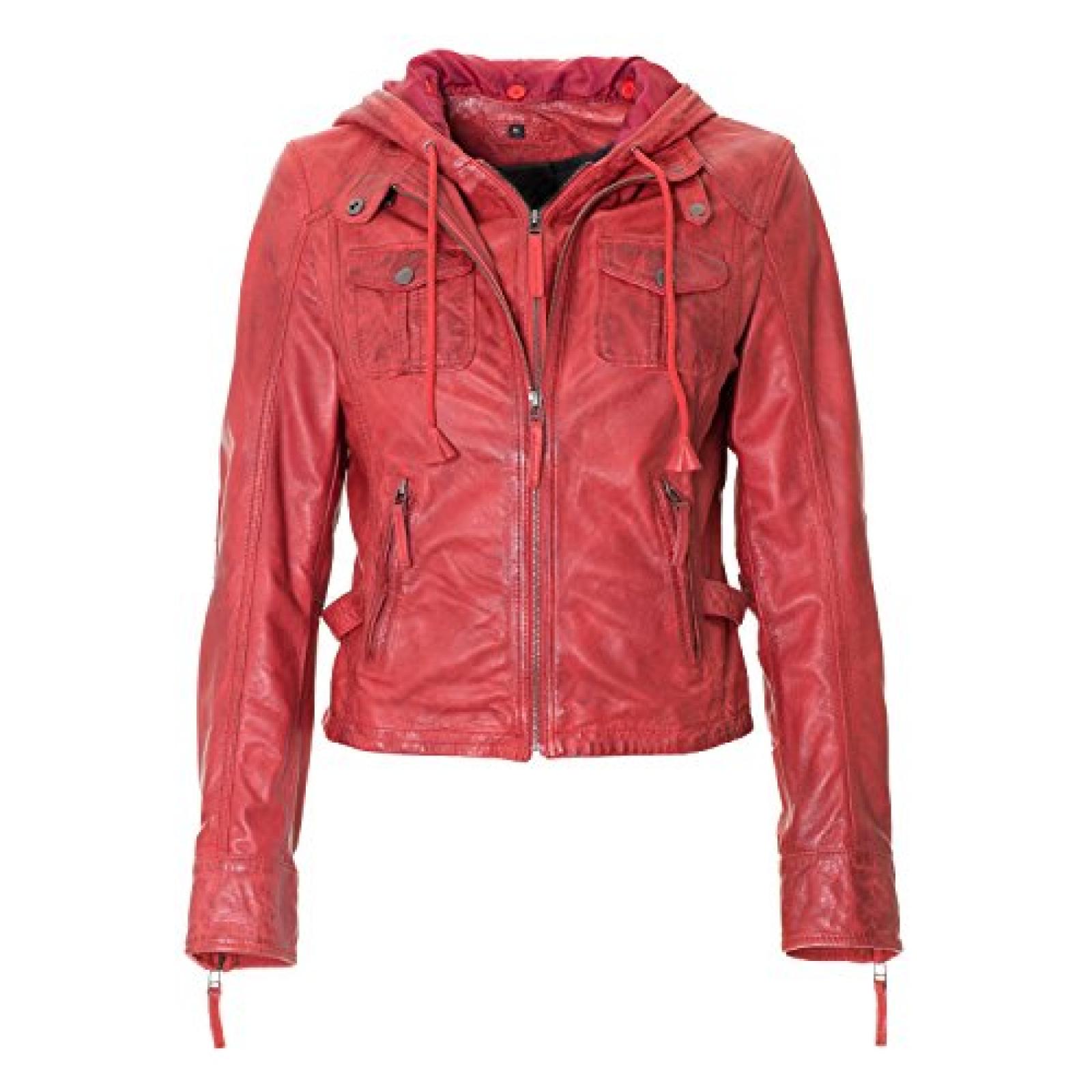 Jacke "San Remo" von MaraMahr aus weichem Lammleder für Damen in rot 